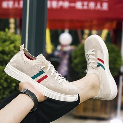 Buty Męskie Jesień Nowe Latające Tkane Cienkie Modne Buty Skarpety Usta Lenistwo Buty Materiałowe Męskie Buty Codzienne