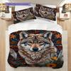 Wolf Pattern Bedding Quilt Set Quilt Cover Pillowcase Home Decoration Birthday Gift (1 * duvet cover + 2 * pillowcase, without core)