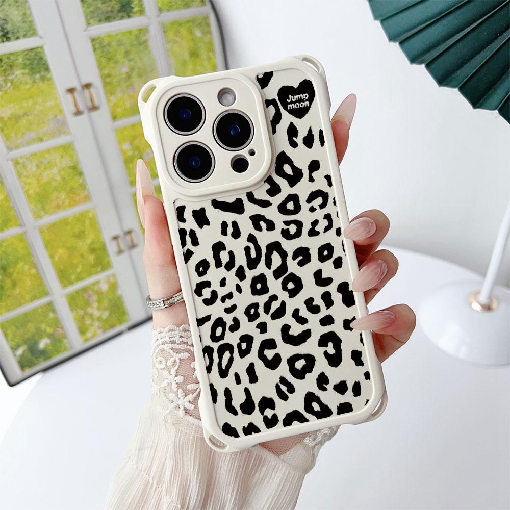 Retro Colorful Purple Leopard Women For Iphone 17 16 15 14 12 Phone Case Four Corner Anti Fall Protection Portable Hanging Rope