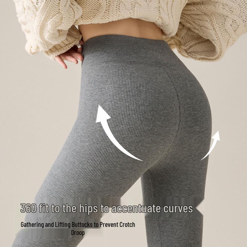 GUJIN Women's Fleece-Lined High-Waist Tummy Control Thermal Leggings