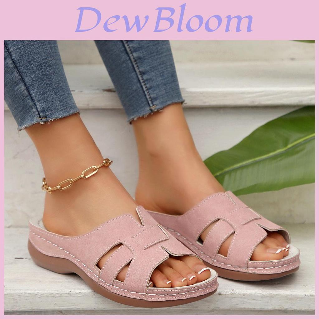 Wish Summer Womens Open Toe Slip On Sandals With Thick Sole For Beach And Casual Wear