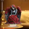 Modern Acrylic Love & Happiness Couple Statue - Romantic Heart-Shaped Rose Design - 2D Flat Acrylic Desktop Ornament
