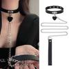 Gothic Harness Women Collar Chain Choker Sexy Pu Leather Chain Pendant Collar Choker Necklace Cosplay Accessories For Couples