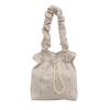 Sweet Pleated Tote Bag Large Capacity Drawstring Handbag Trendy Nylon Shoulder Bag  Commuting