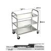 Stainless Steel Mobile Dining Cart – Three-Tier Restaurant and Hotel Dish Collection and Beverage Trolley.