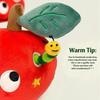 Fluffy Cute Red Round Fruit Plush Pendant Removable Caterpillar School Bag Decor for Kids Holiday Reward Gift