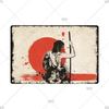 Retro-Kunst im japanischen Stil, Vintage-Samurai-Poster, Blechschild, dekorative Metalltafel, Wandplatte, Schilder, Wohnzimmer, Schlafzimmer, Heimdekoration