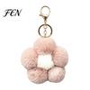 Flower Bag Charm Plush Keychain for Handbags, Five-petal Charm, Soft Fluffy Backpack Hanging Accessory Women Ornament