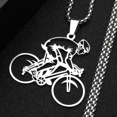 Mountain Bike Riders Chain For Women Men Stainless Steel Silver Color Extreme Outdoor Sports Lover Male Hiphop Necklace Jewelry