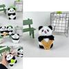 Adorable Plush Panda Keychain Cute Cartoon Animal Pendant Soft Toy With Pp Cotton Filling