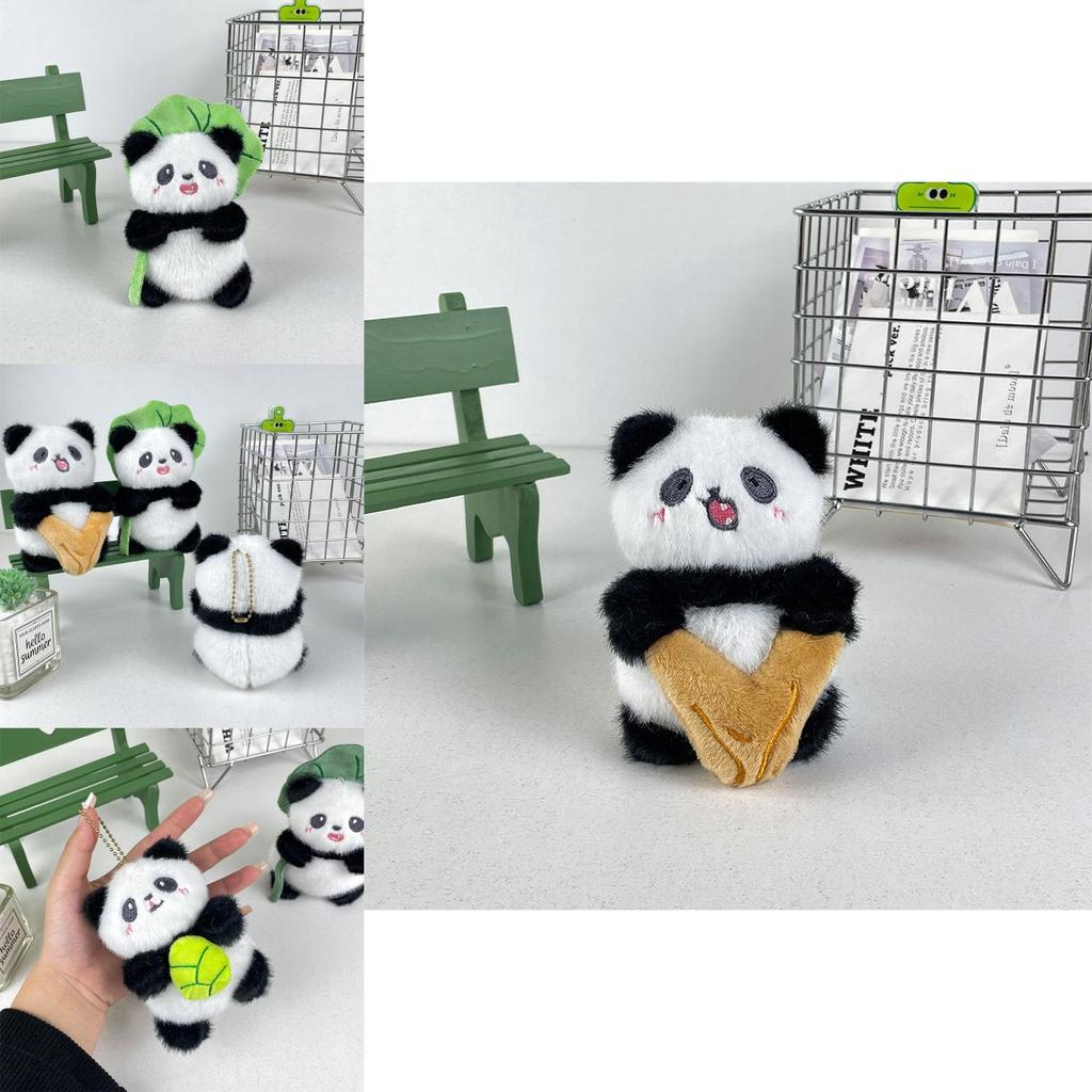 Adorable Plush Panda Keychain Cute Cartoon Animal Pendant Soft Toy With Pp Cotton Filling