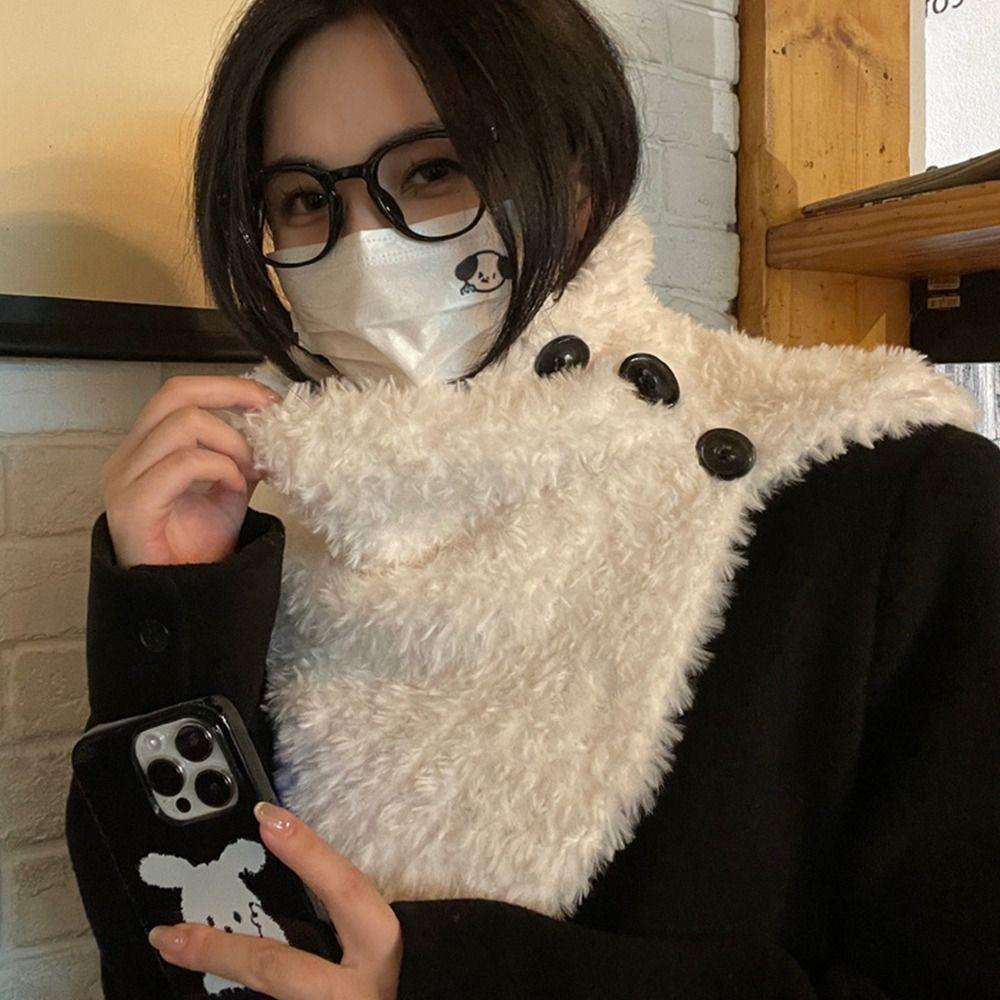 Verdickter Warmer Winter-Nackenwärmer Einfarbig Falscher Schal Schal Rollkragen-Nackenwärmer für Damen