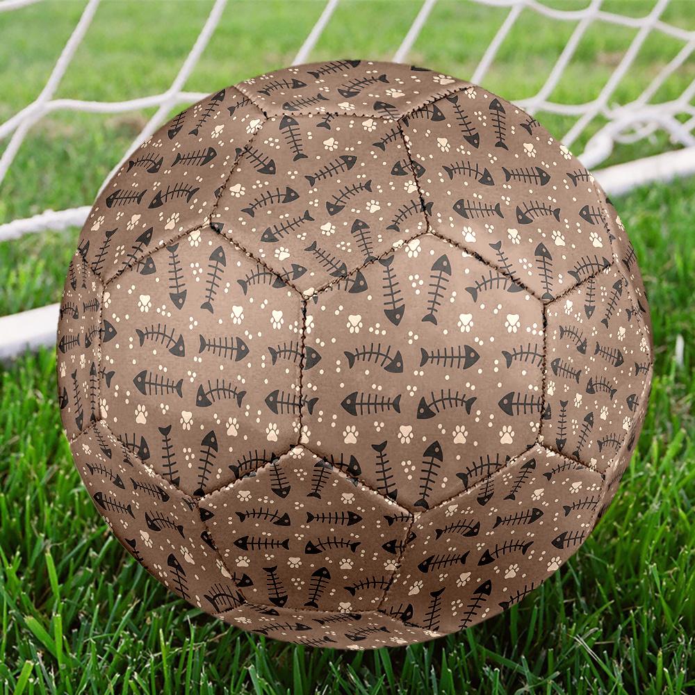 1PC Fish Bones Paws Soccer Ball Size 5 Football Machine Sewn Indoor/Outdoor Universal Football W104 Size 5