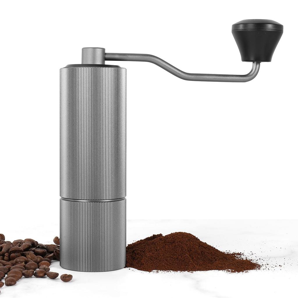 Sunnecko Manual Coffee Grinder with Stainless Steel Grinding Grinders, 36 Coarseness Settings, 25g Capacity, Brush Included, Portable and Easy To