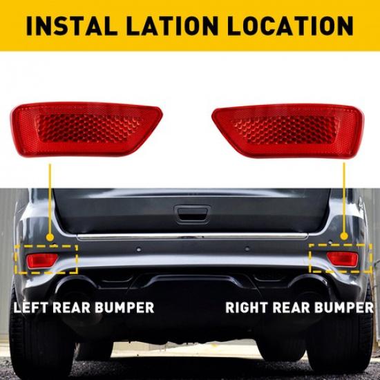 Rear Bumper Reflector Driver Side Left Fit For Jeep Grand Cherokee & Compass US