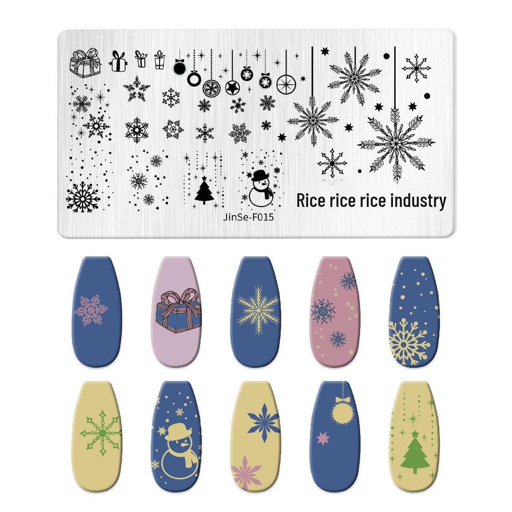 Nail Art Silicone Stamp & Geometric Steel Plate Set