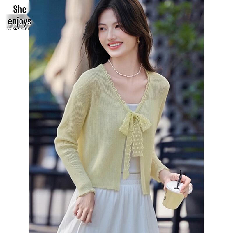 Women s Tie-Waist Thin Knit Cardigan M