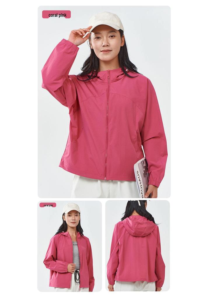 Women's Summer Outdoor Hooded Jacket - Cooling, UV-Resistant, Breathable, Loose-Fit Windbreaker for Sun Protection