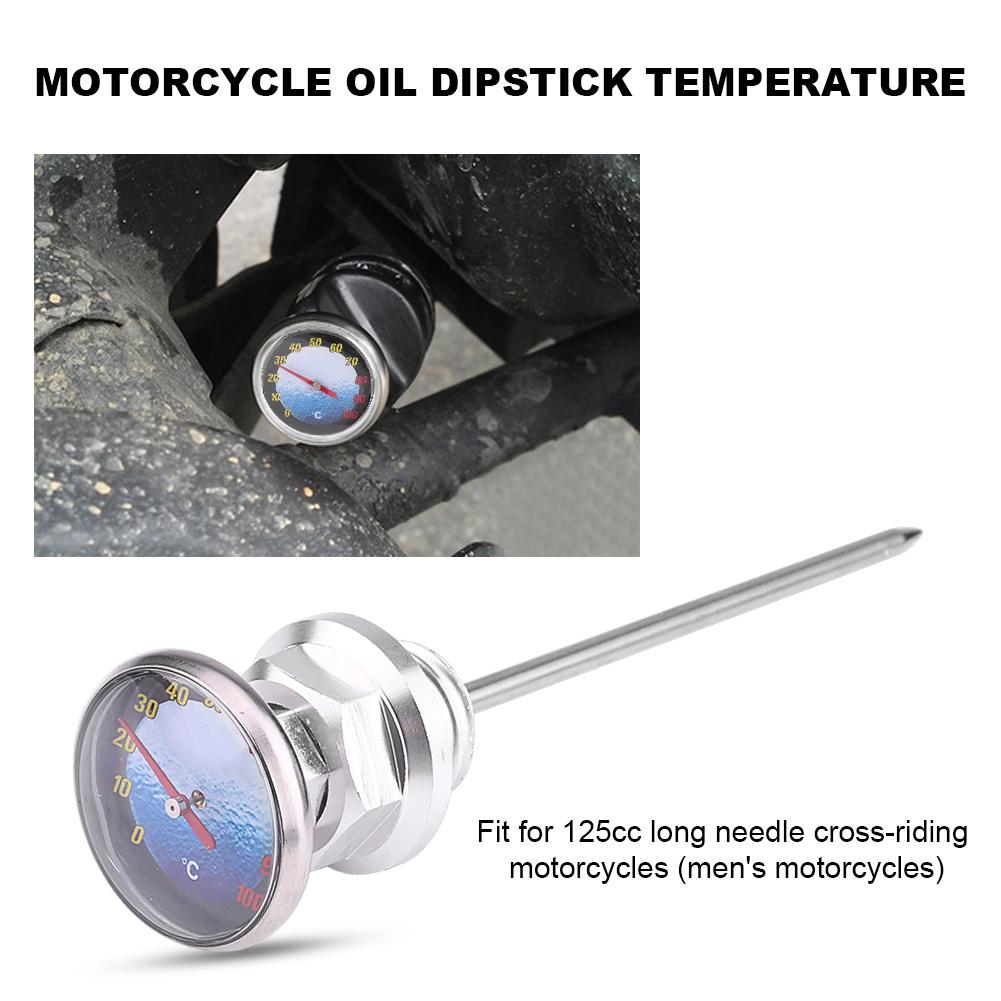 Aluminum Alloy Motorcycle Oil Dipstick Temperature for 125cc Motocross Motorbike Silver