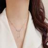 Japan and South Korea Exquisite Fashion Light Luxury Zircon Star Tassel Necklace Temperament Simple Versatile High Sense Super Flash Collarbone Chain