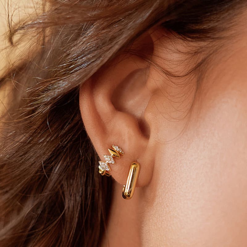 ANIA HAIE Guld Multi-Sparkle 925 Silver Ring Örhängen E061-09G