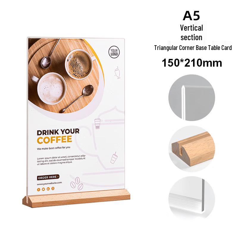 Акриловая настольная табличка Jinglongxing A5, вертикальная (2-Pack)