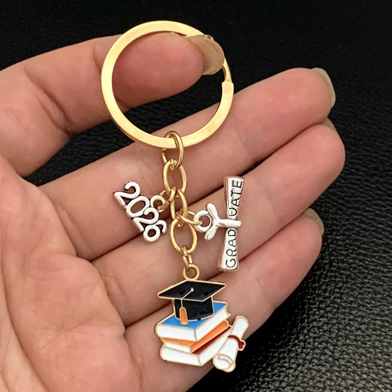 Graduation Gown Cap KeyChain Ring Student Women Jewelry Personalized Accessories Fashion Pendant Gifts Forever