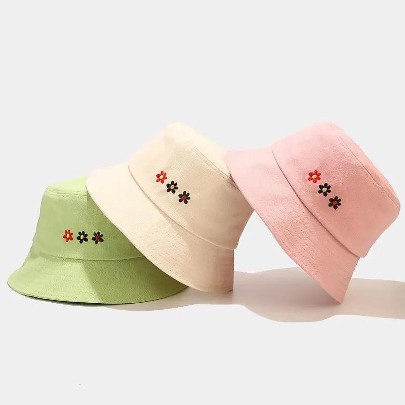 Spring and Summer Cotton Embroidery Bucket Hat Fisherman Hat Outdoor Travel Sun Cap for Men and Women 94