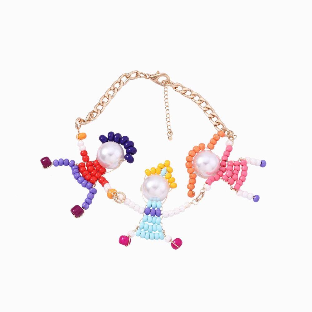 Beads Character Bracelet Pearl Cute Cartoon Necklace Fashion Childishness Jewelry Set  Party