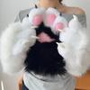 Kawaii Cartoon Cosplay Kostüm Handschuhe Fellige Fursuit Plüsch Katzenpfoten Handschuhe Quietschend Kig Warm Cosplay Requisiten Geschenke