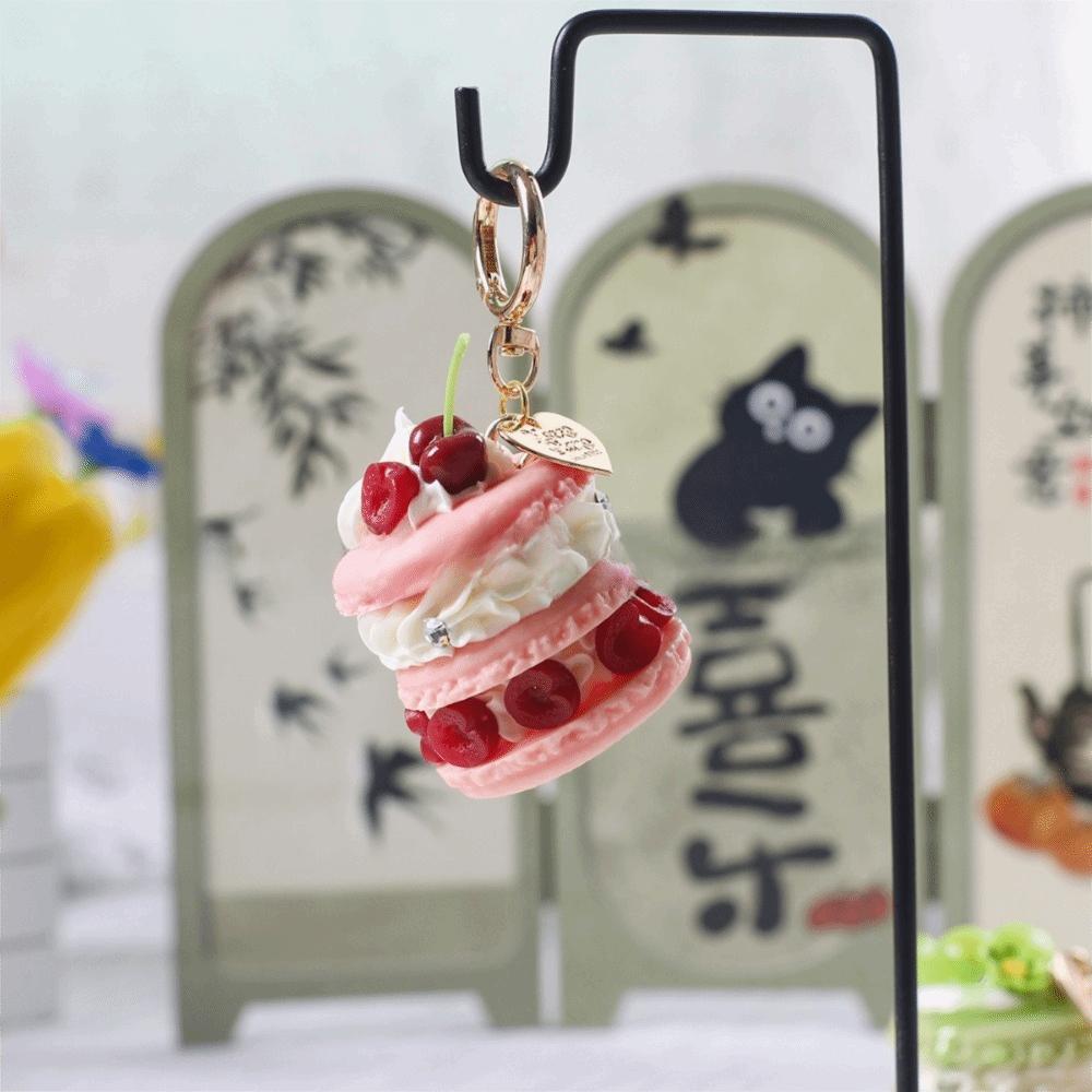 Simulation Cake Keychain Simple Funny Food Keyring Fashion Fruit Dessert Pendant Best Friend Gift