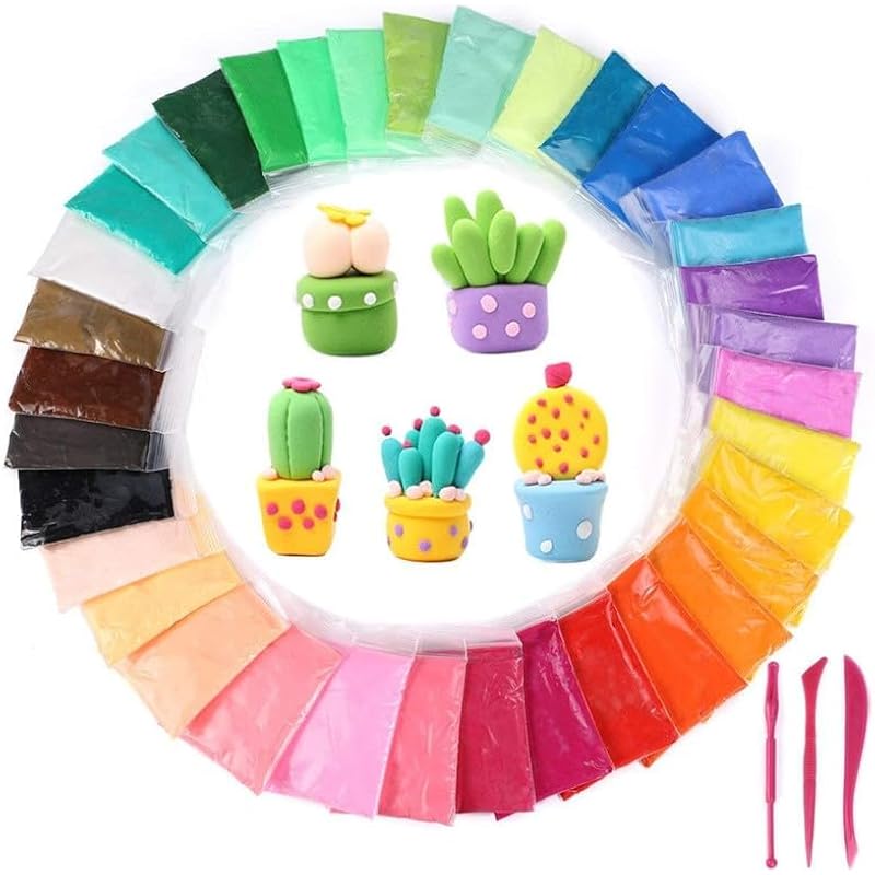 Eclet (Pack Of 12) Air Dry Clay, Colorful Children Soft Clay, Creative Art Crafts, Gifts For Kids-Multi Color. Non-Toxic