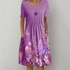 Floral Print A Line Dress With Pleated Details For Summer Casual Wear