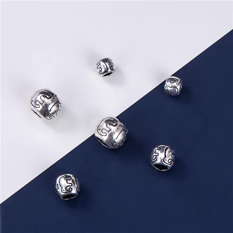 

Браслет из стерлингового серебра 925 пробы с бусинами, маленькими бусинами в виде слоников и тайскими серебряными разделителями, 6-10 мм, украшения DIY Elephant Silver Spacer Bead 6mm