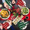 20/2pcs Christmas Cutlery Holders Xmas Tree Shaped Knife Fork Spoon Holder Bags Tableware Pockets Organizer Bag Party Home Decor