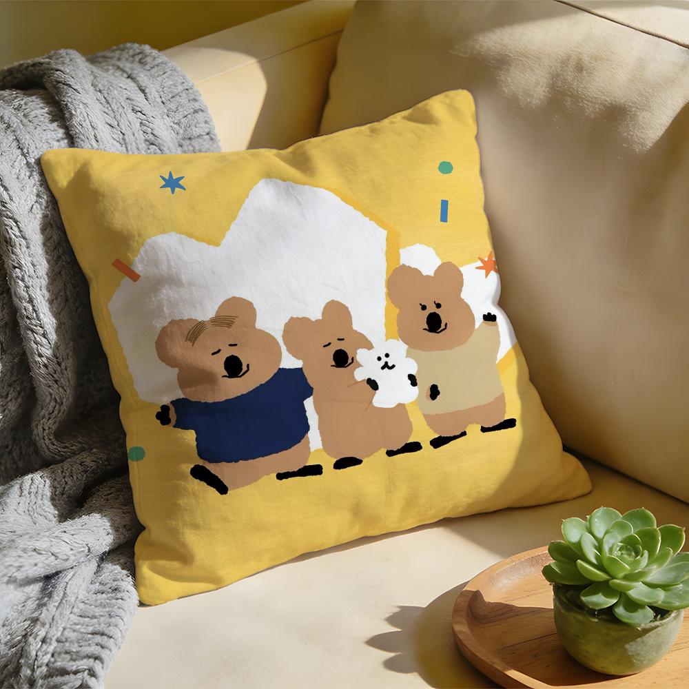 Cushion Cover Washed Linen Soft Breathable Decorative Case for Sofa Home Pillow cover DDinotaeng