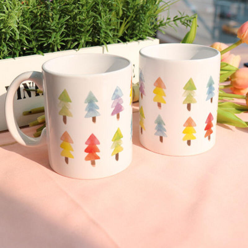 cs667-Design Mug 2p-Colorful Tricolor Tree Pattern (2p)