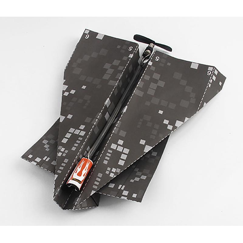 Airplane Rc Folding Paper Model Diy Motor Power Red Rc Plane Power Kids Boy Toy