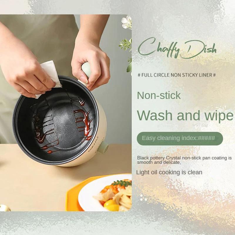 Electric Hot Pot Nonstick 1.8L Multifunctional Stainless Steel Electric Rice Cooker for Noodles Dumpling Porridge Oatmeal