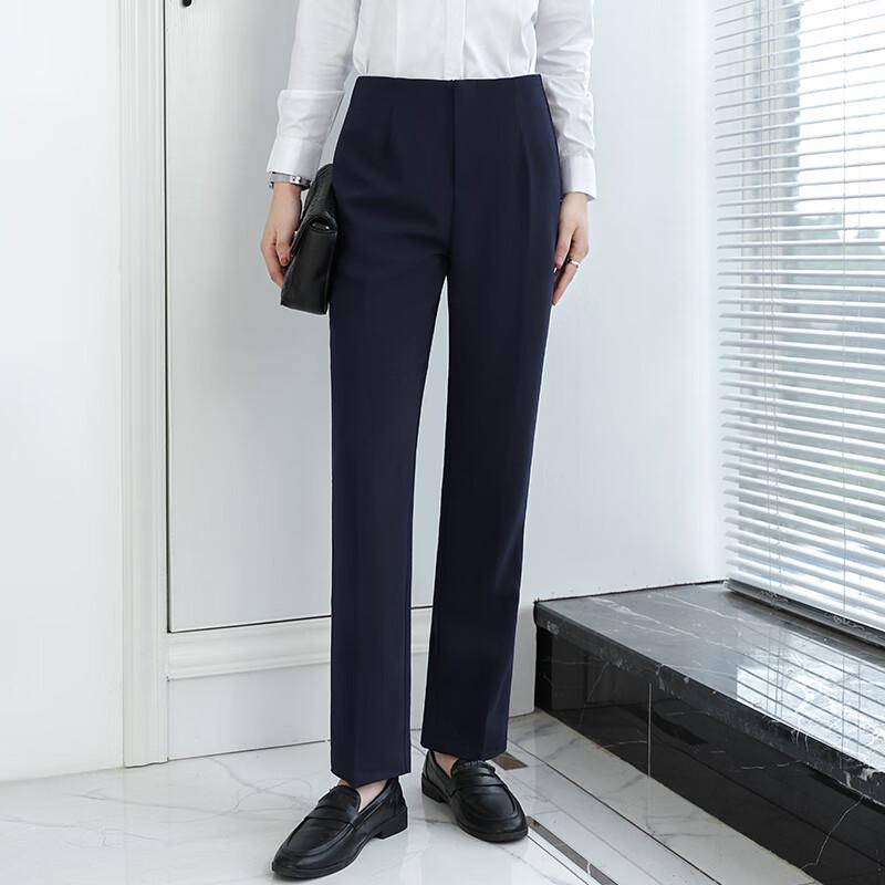 Telorim Women s High-Waist Straight-Leg Professional Trousers M