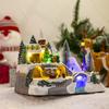 Christmas Snow House Figurine with Music Resin Crafts Art Statue for Home Restaurant Bar Table Decoration
