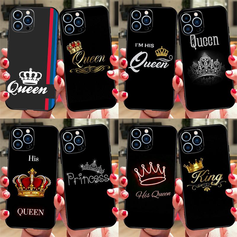 King Queen Couple Lovers Case For Samsung Galaxy S21 S22 S23 S24 S25 Ultra S9 S10 S25 Plus S25 FE S20 FE Phone Cover