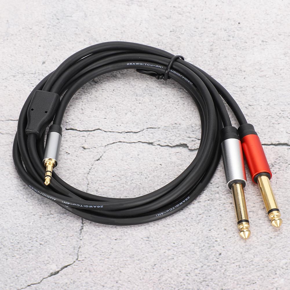 o Cable 2 in 1 1.8m 3.5mm to 6.35mm AntiCorrosion Double Splitter Phone o Wire