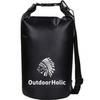 OutdoorHolic Сумка-гермомішок, Водонепроникна сумка, Мішок для прання, Рюкзак 15 л, Повністю водонепроникний, Чорний, Середній розмір