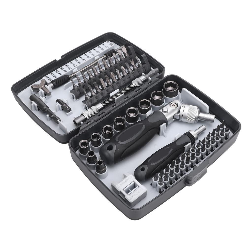 Ratschenschraubendreher-Set 68 in 1 Ergonomischer und 180 Grad drehbarer Griff Präzise Bohrer Ratsche Schraubendreher