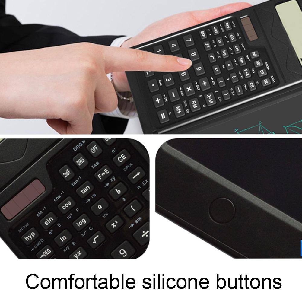 Katlanabilir Hesap Makinesi ve 6 İnç LCD Yazı Tableti Dijital Çizim Tableti Stylus Kalem Silme Düğmesi ile Ofis Öğrenciler Çocuk İşletme İçin