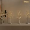 4 Pack 2FT Battery-Operated Lighted Birch Trees with Warm White Lights for Indoor Christmas Decor
