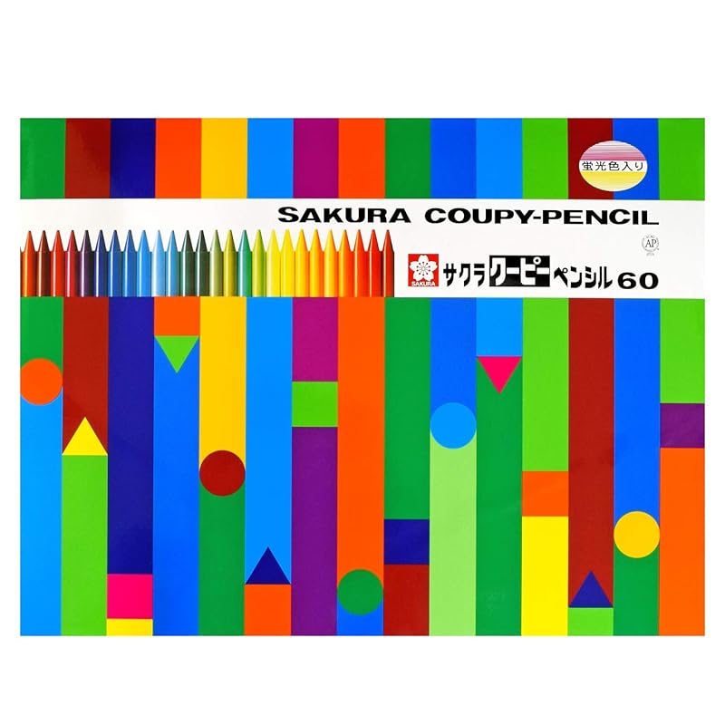 Sakura Craypas Coupy Colored Pencils, 60 Colors, in a Tin Case with Cover (FY60)