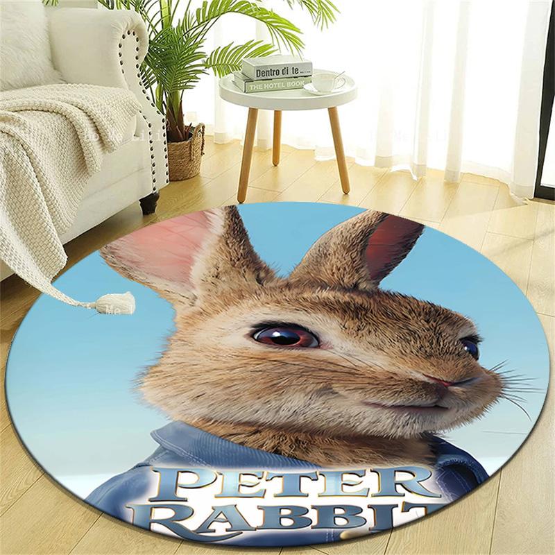 1pc Peter Rabbit1 Design Printed Area Round Carpet for Bedroom Living Room Home Decor Rugs Mat Non Slip Mat Rug for Bedside