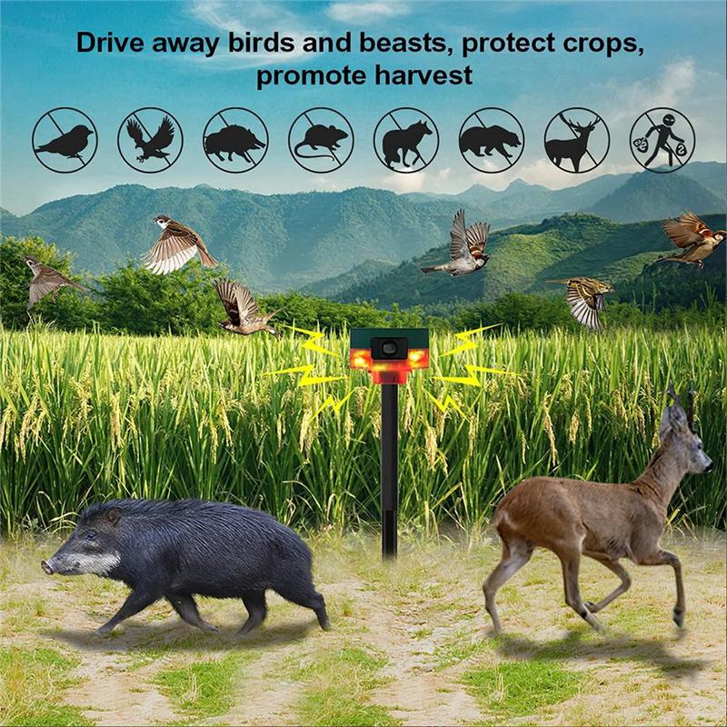 A96I-Solar Infrared Alarm Motion Sensor Detector Outdoor Waterproof Animal Repeller Security Alarm 129Db Dog Barking